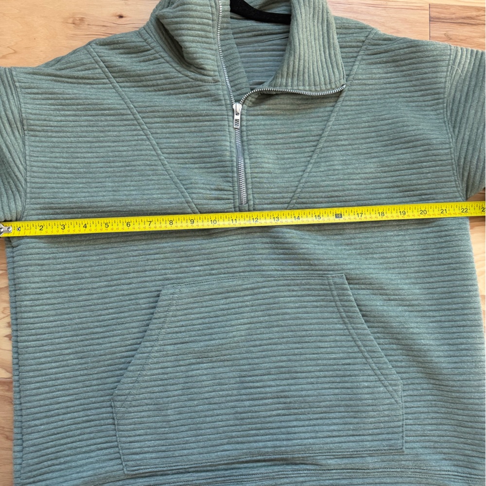 Kirkland Costco Signature Olive Ottoman Rib Half Zip Sweatshirt Size Large - Picture 4 of 7